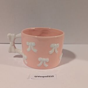 Target Bullseye Playground Valentines Mug Bow Pink & White  Ceramic
